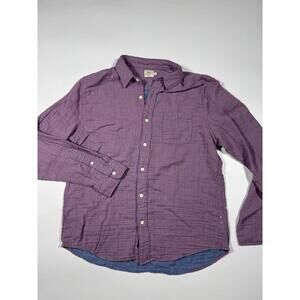 Faherty Brand Check Shirt Red Blue Mens XL Cotton Button Down